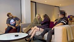 i love how this curvy latina swaps cum after fucking in homemade 4some with swingers