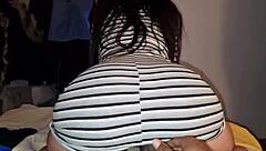 Curvy Latina teen gets anal from boyfriend's best friend at hidden 18th birthday party with big black cock