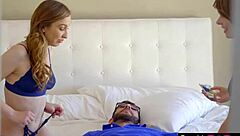 Two Hot Teen 18+ Latinas And Brunette Enjoy Passionate Monster Cock Fucking With Creampie