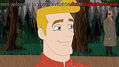 Gay blowjob on black dick in the park