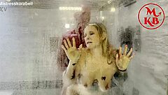 Blonde Curvy Milf with Pierced Nipples Gets Seduced in Shower by Canadian Partner for Passionate Riding and Licking