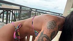 Public balcony adventure with young Charlotte Mae and Scott Stark