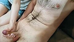 Birthday gift for hungarian guy, wanna get this blowjob and handjob in bedroom with close-up orgasm?