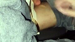 is that young married woman really sucking off the app driver in his car for cum on her tits?
