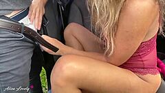 hey check out this wild public fuck in a car parking lot with a cute teen getting bent over doggystyle and double cumshot on her big ass