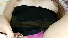 Pregnant Bitch Masturbates Wildly With Dildo In Bed