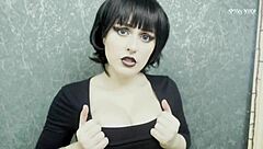 hey, why not let this horny goth mavis dracula seduce you into pounding her pink pussy and cumming on feet?
