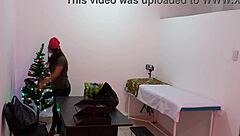 the nurse is caught in the hospital decorating the doctors office and getting super sexy and hot