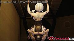 halloween witch elsa teases in stockings with 3d hentai anal toys and pussy fingering vibes
