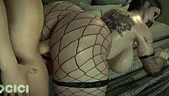 hey, is this goth milf with big ass ready for halloween doggystyle fucking in 3d hentai style?