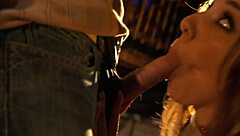 His Cheetah Spot Tattoos Ignite Her Desire As He Pounds Her Shaved Pussy Outdoors