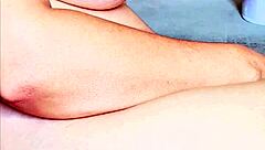 Japanese 18 yo petite amateur teen with big tits and ass masturbates solo outdoors in public construction site close up