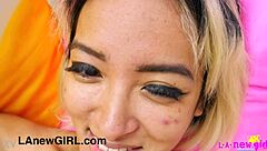 Gorgeous Asian Model Strips Naked For Close-Up Photoshoot?