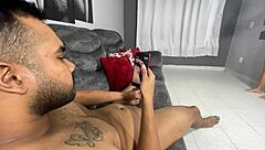 Colombian teen gives first-time blowjob and deepthroat to big clit while home alone