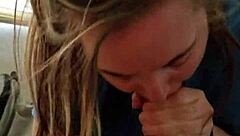 I feel overwhelmed as blonde sucks hung stud with choking and gagging until explosive cumshot