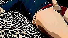 Cartoon animation features solo hentai masturbation with flashing exhibitionist in exotic anime style