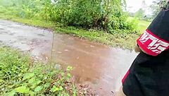 Seductive Thai Babe Walking Solo in Nature Garden Showing Pussy in Cosplay Outdoors