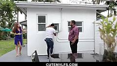 in a tale of betrayal, a hot body milf with big tits cheats on her husband with a sexy young guy