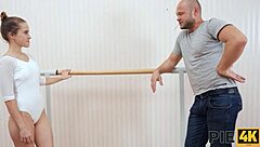 Oh man, this ballerina's flexibility is insane - watch me creampie her shaved pussy!