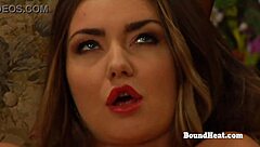 Sensual dominant lesbian madame enjoying self-pleasure and intense climax