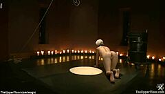 I'm a busty blonde bound and hot waxed in intense BDSM submission session