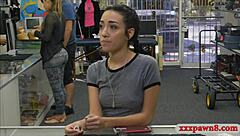 Tight babe spots a hidden cam in the garage. She pawns her spot and gets smashed hard.