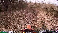 Hey, this dirtbike ride turned into wild outdoor blowjob and cumshot action with my girlfriend!