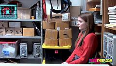 rosalyn makes funny faces while getting her tight pussy stretched by big cock at work