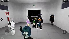 Hey guys, check out this fun dance party with friends in the roblox hall, it's super lively and everyone is having a blast dancing together