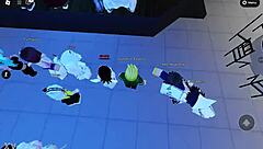 Hey guys, check out this fun dance party with friends in the roblox hall, it's super lively and everyone is having a blast dancing together