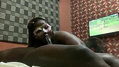 Hey, that's my girlfriend giving an amazing blow job to my fat friend!