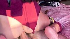 Mileena's Creampie In Cosplay - Mortal Kombat Brunette With Hairy Pussy Dripping Cum