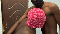 bent her against the wall in the bathroom for some curvy amateur flashing action