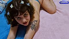 Petite Slut Loves Sticky Pussy Hairs From BBC Cum