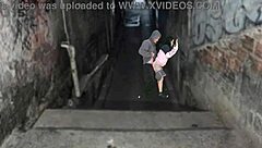 Curvy Brazilian trans tempts with dirty outdoor ass shaking but ends up spanked rough by tattooed stud in public