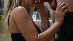 Whoa, my girlfriend's leaky pussy got a huge creampie in that public restroom!