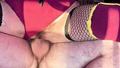 Mileena's Creampie In Cosplay - Mortal Kombat Brunette With Hairy Pussy Dripping Cum