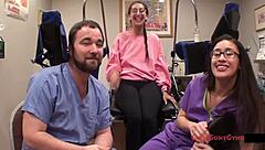 i feel so humiliated as nurse kitty catherine fingers me in tampa university physical with gloves