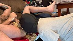 Isn't this nasty black submissive serving master with rimming and deepthroat in wet interracial maledom session wildly provocative?