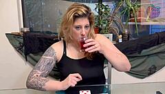 It all started innocently enough when this blonde with huge natural tits challenged her friend to a game of truth or dare. Things heated up fast with blowjobs and cumshots everywhere.