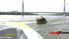 Slim Russian Brunette Lilu Moon Devours Muscular Bodybuilder's Veiny Cock