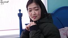 i enjoy my busty korean girlfriend role-playing in black stockings with her pretty short hair