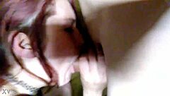 I love sucking this massive cock with my redhead passion