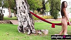 hey glamorous big boobed ukrainian beauty gloria sol, why strip naked and tease in that hammock?