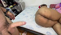 Hey, check out curvy brunette milf with big ass getting hairy pussy pounded by huge black cock in homemade massage turning into rough interracial action!