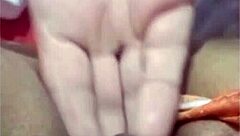 Hidden cousin watches goth Latina housewife masturbate in fishnets, then joins for bisexual swinger fun.