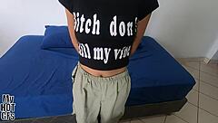 subtly teasing legal latina teen into first-time casting with hairy pussy and natural tits