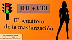the jerk off instructions game unfolds as a bdsm slave contest in spanish with masturbation challenges
