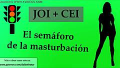 the jerk off instructions game unfolds as a bdsm slave contest in spanish with masturbation challenges