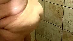 curvy bbw wife gets caught washing up in the homemade shower video